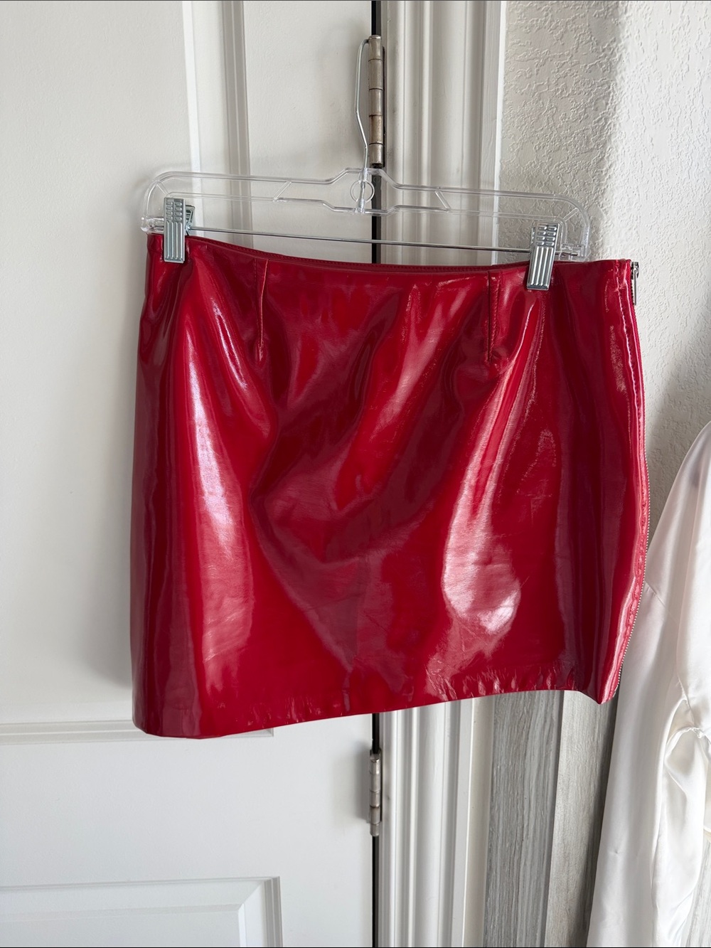 Red Patent Mini Skirt - Women